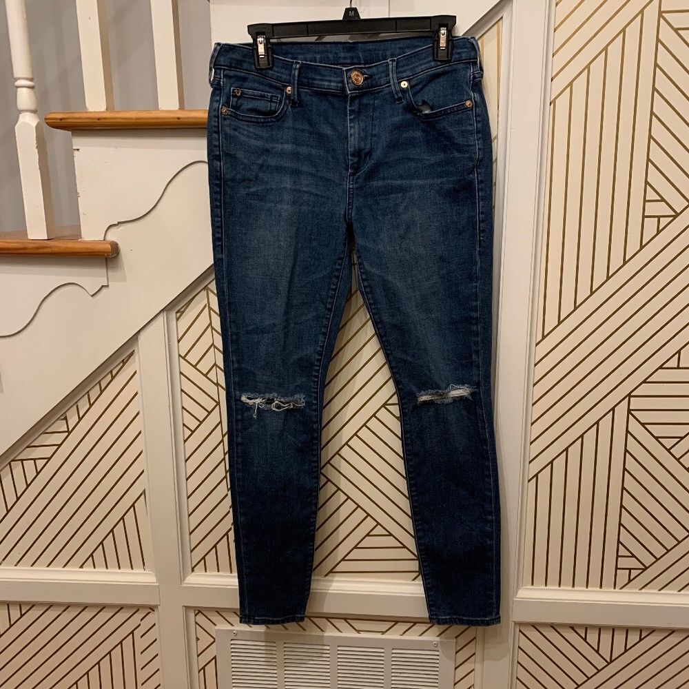 True Religion Mid Rise Super Skinny Jeans